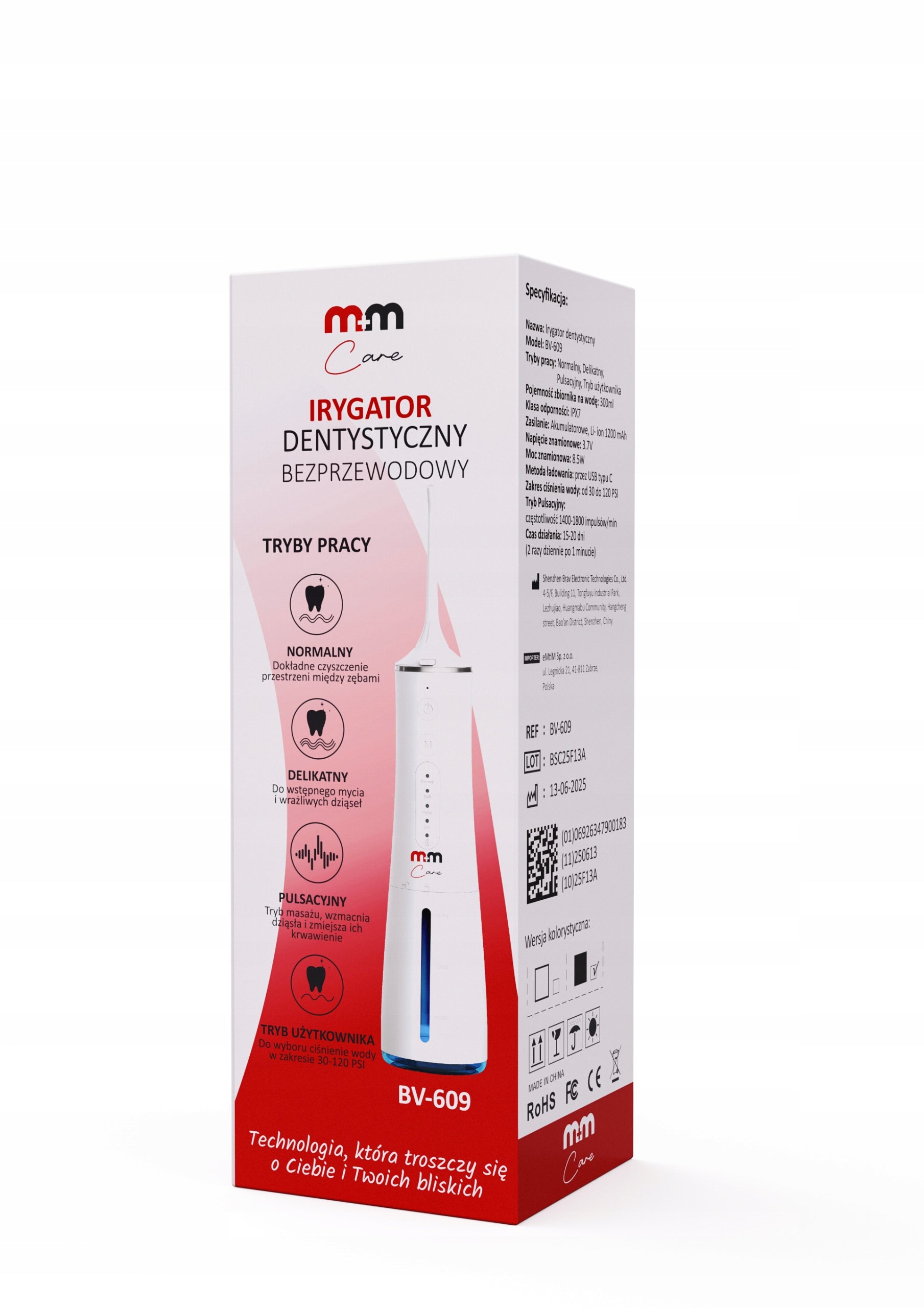 DENTAL IRRIGATOR M+MCARE FOR IMPLANT DEVICES 8 NOZZLES WHITE Kind wireless