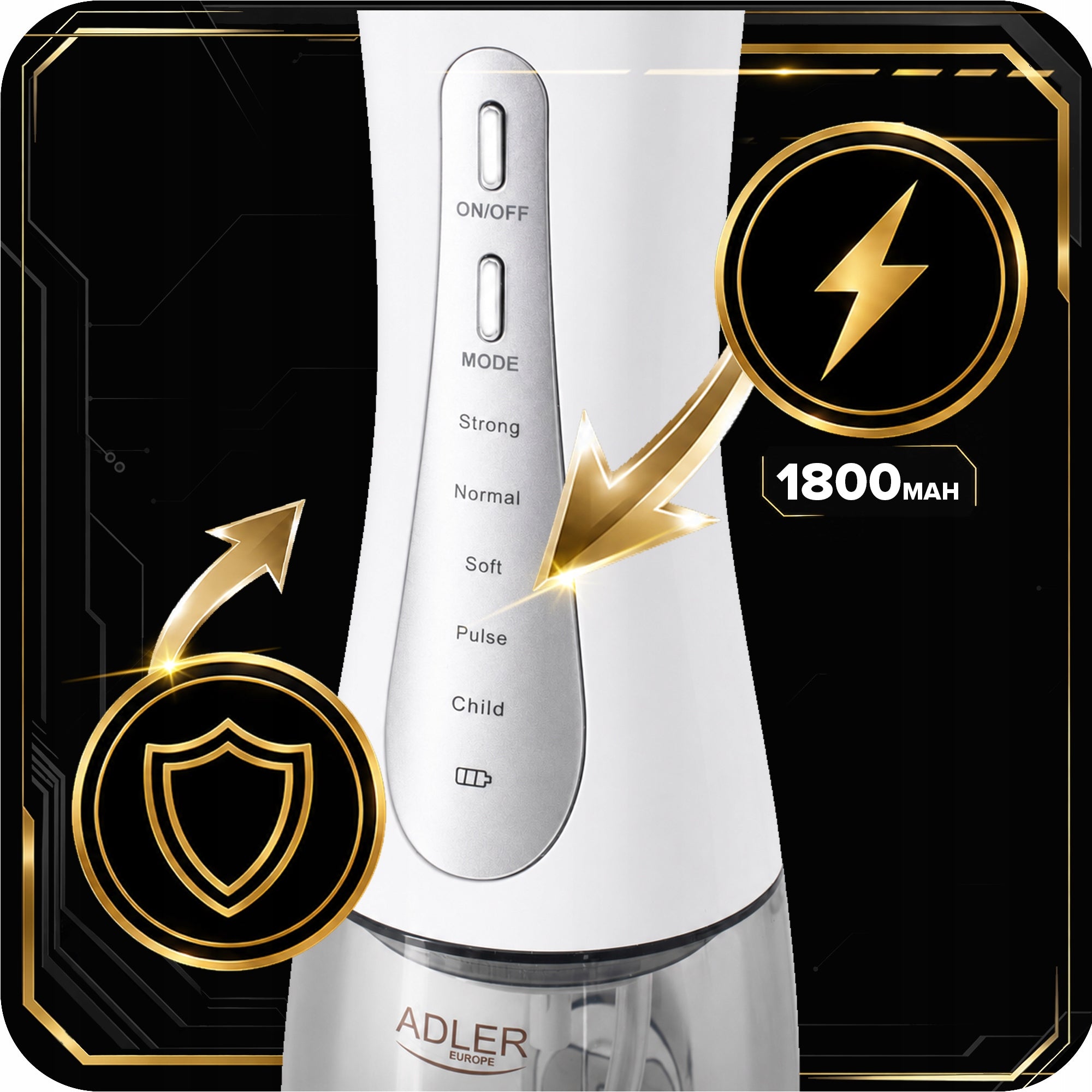 DENTAL IRRIGATOR WIRELESS 5 MODES 10el 10 BAR 2 PEOPLE Kind wireless