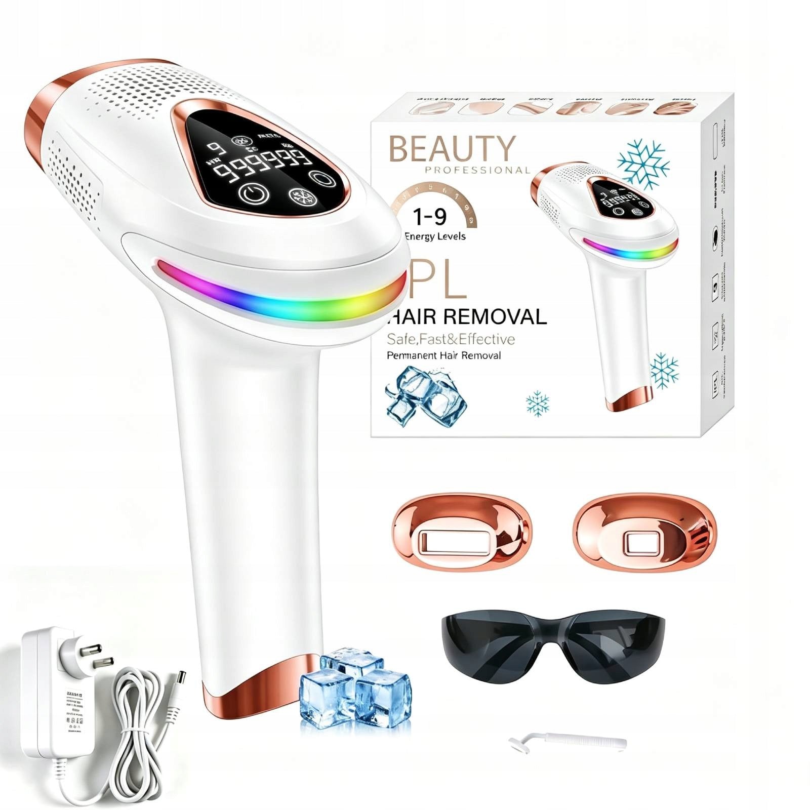 DEPILATOR LASEROWY IPL DO WŁOSÓW TWARZY CIAŁA BIKINI DEPILACJA BEZBOLESNY