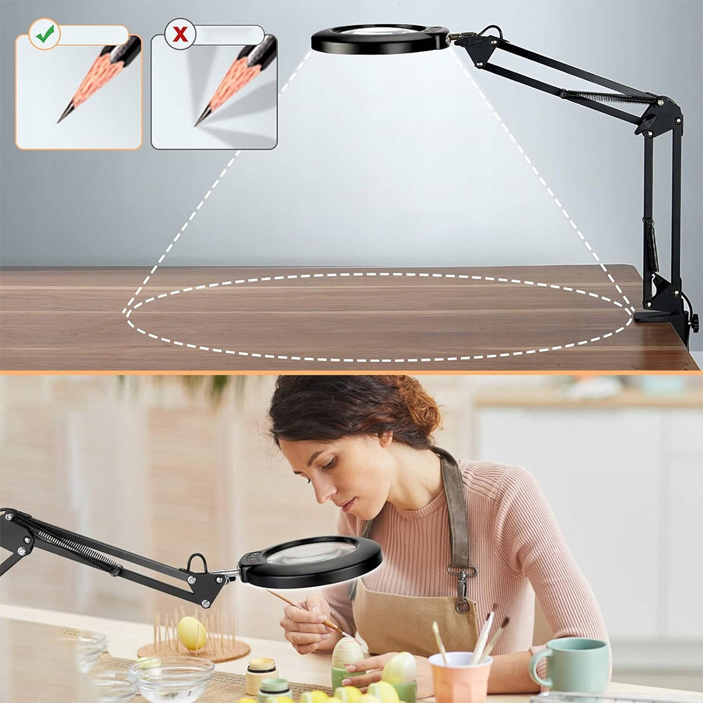 DERMATOLOGICAL COSMETIC LAMP 3IN1 LED DESK LAMP STANDING MAGNIFIER 10X Packaging status original