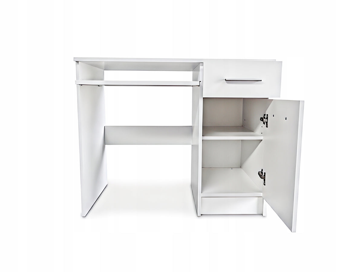 DESK 90CM COMPUTER|DRAWER + SHELVES|WHITE DESK|SMALL DESK|TABLE Packaging status original