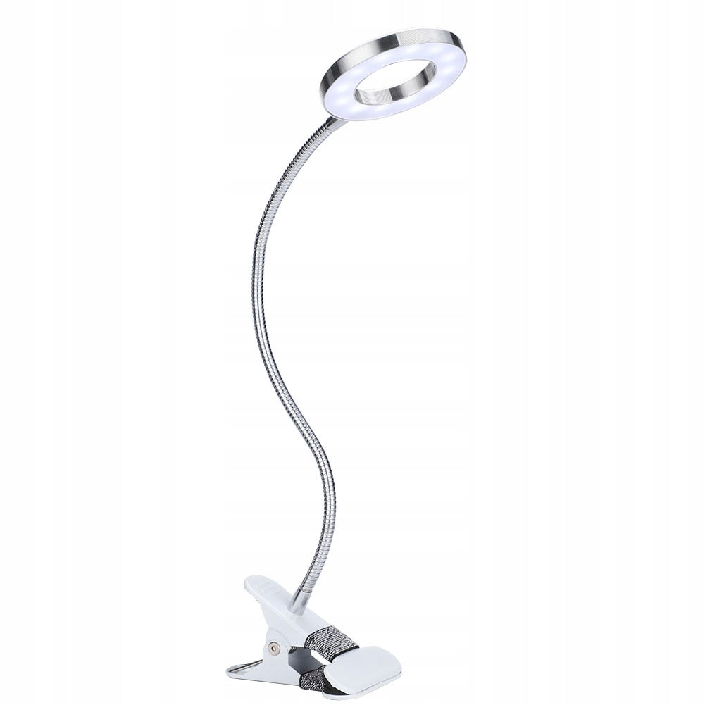DESK COSMETIC LAMP ADJUSTABLE LIGHTING FOR EYELASHES AND LED MAKEUP Color silver