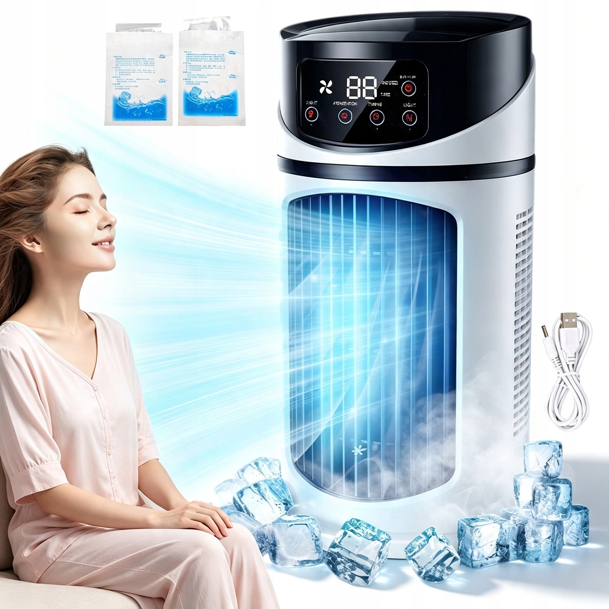 DESK FAN AIR COOLER SMALL HOUSEHOLD USE + USB