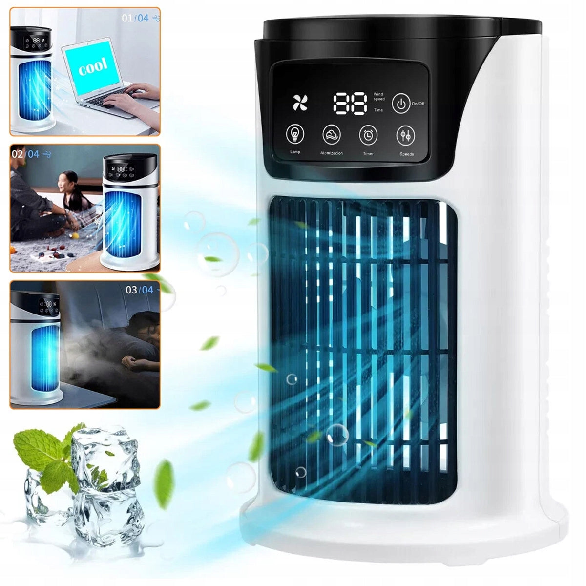 DESK FAN COOLING HUMIDIFIER PORTABLE ROOM AIR CONDITIONER