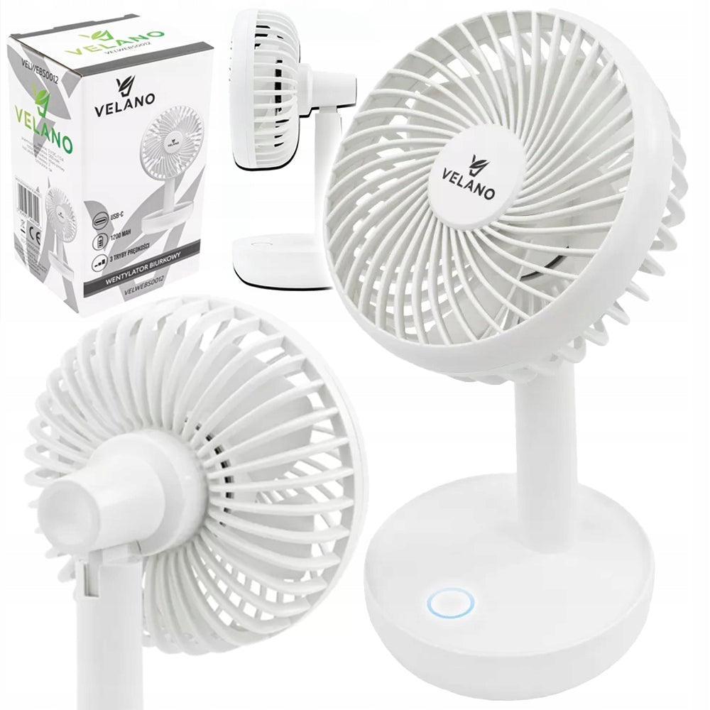 DESK FAN CORDLESS WIRELESS TABLE FAN SMALL QUIET