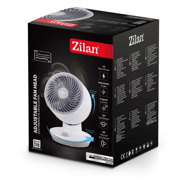 DESK FAN WHITE 3 SPEEDS POWERFUL QUIET 45W Dominant color white