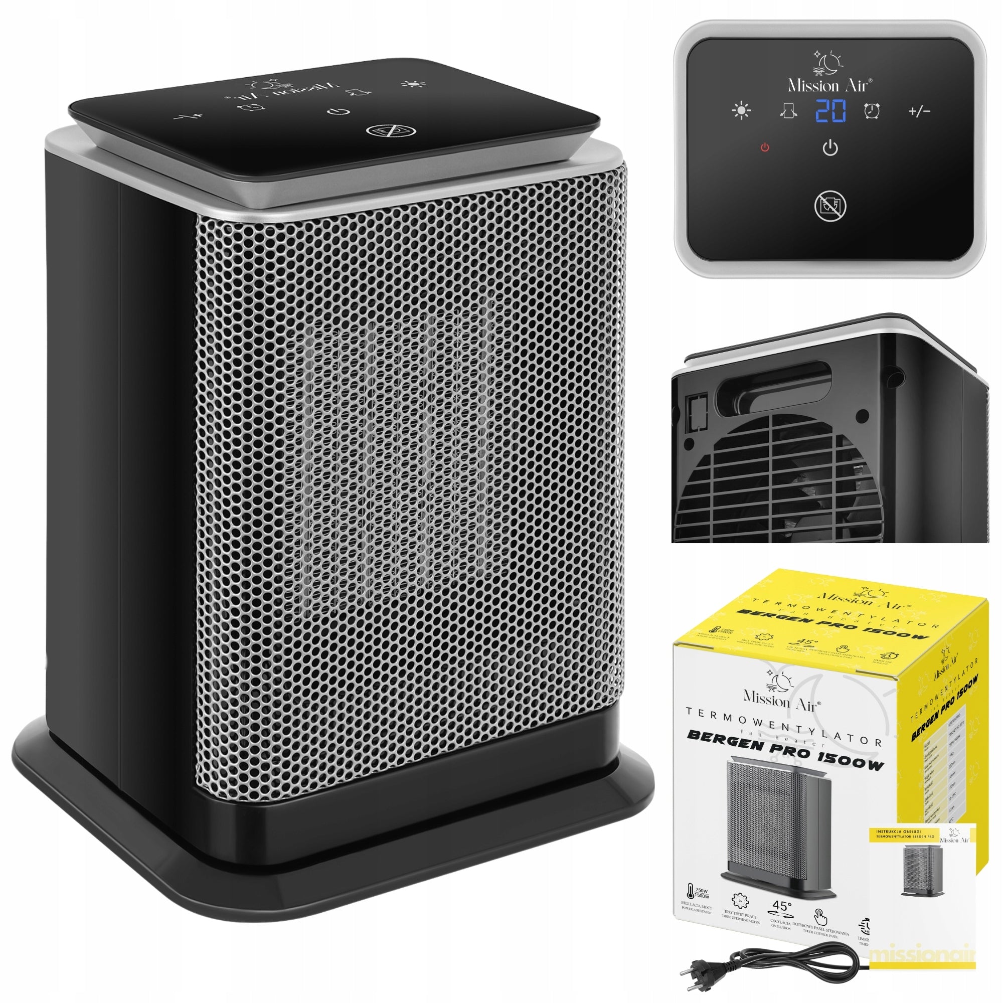 DESK FAN electric heater apron TIMER SWING 750/1500W Packaging status original