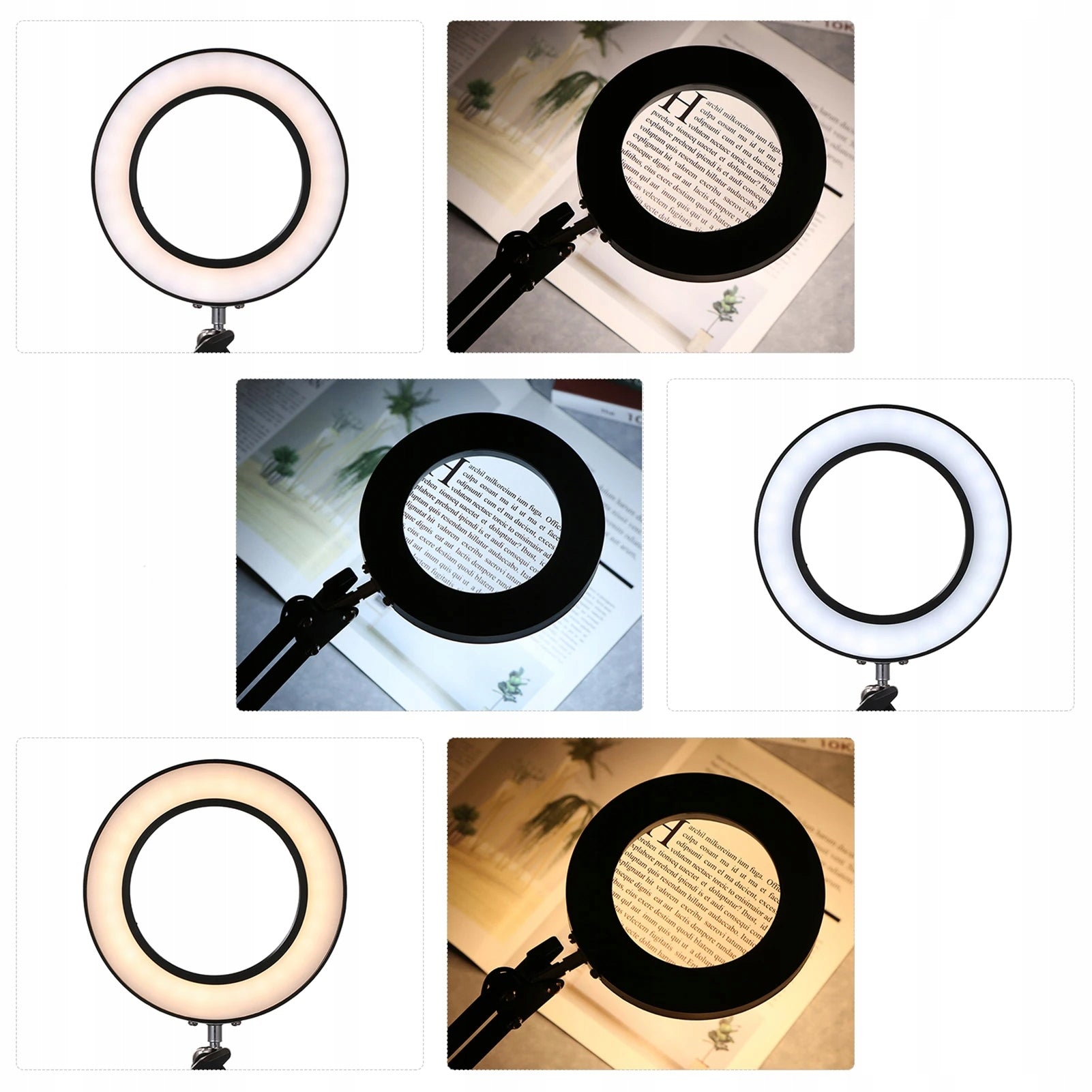 DESK LAMP WITH MAGNIFYING GLASS BASE LED LIGHTING USB 12W STAND ADAPTER Packaging status original