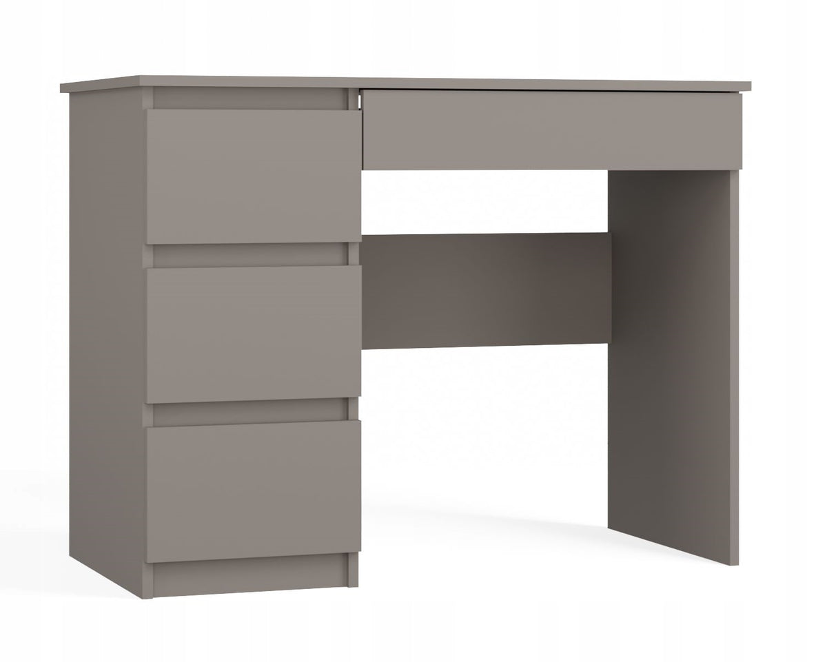 DESK MIJAS LEFT COMPUTER FOR LAPTOP 4 DRAWERS CLAY GRAY