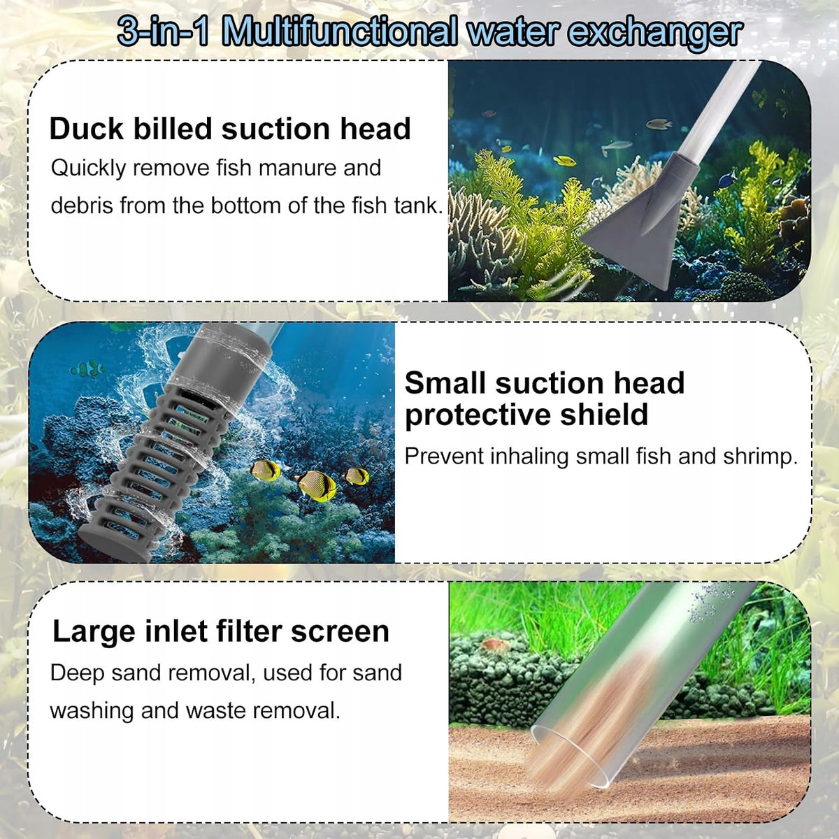 DETACHABLE AQUARIUM SET 17 M MULTIFUNCTION CLEANING VACUUM CLEANER Manufacturer code 5908182761557