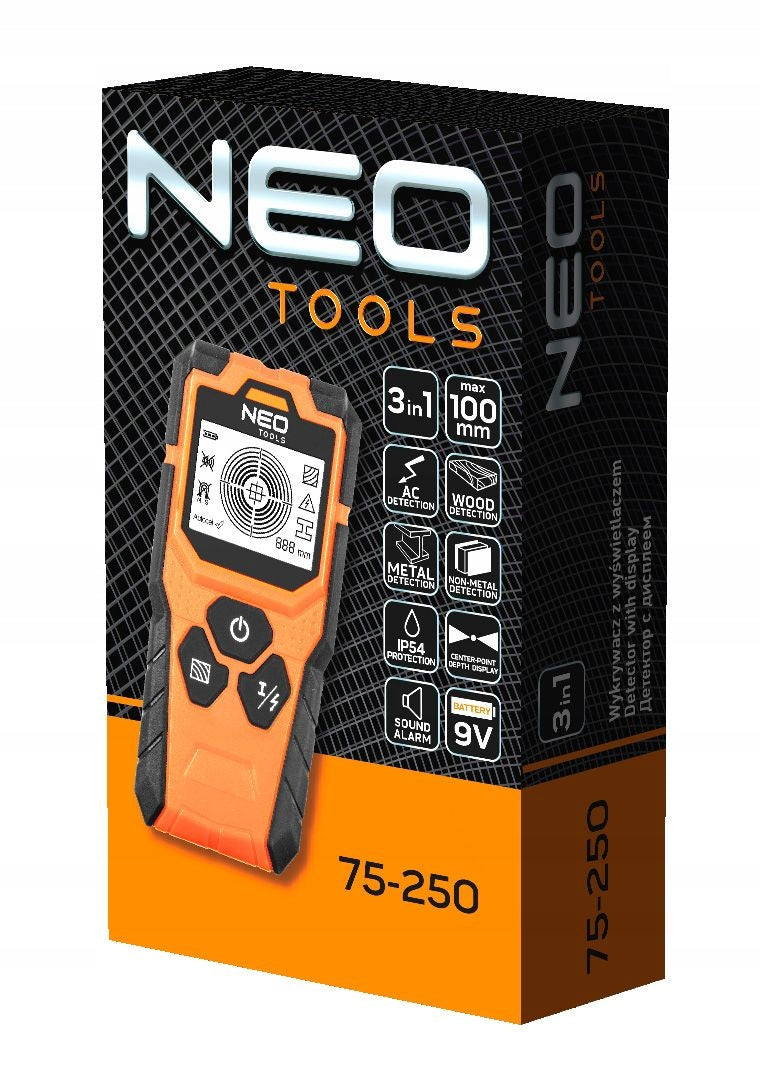 DETECTOR WITH 3IN1 DISPLAY 75-250 NEO Batteries included yes