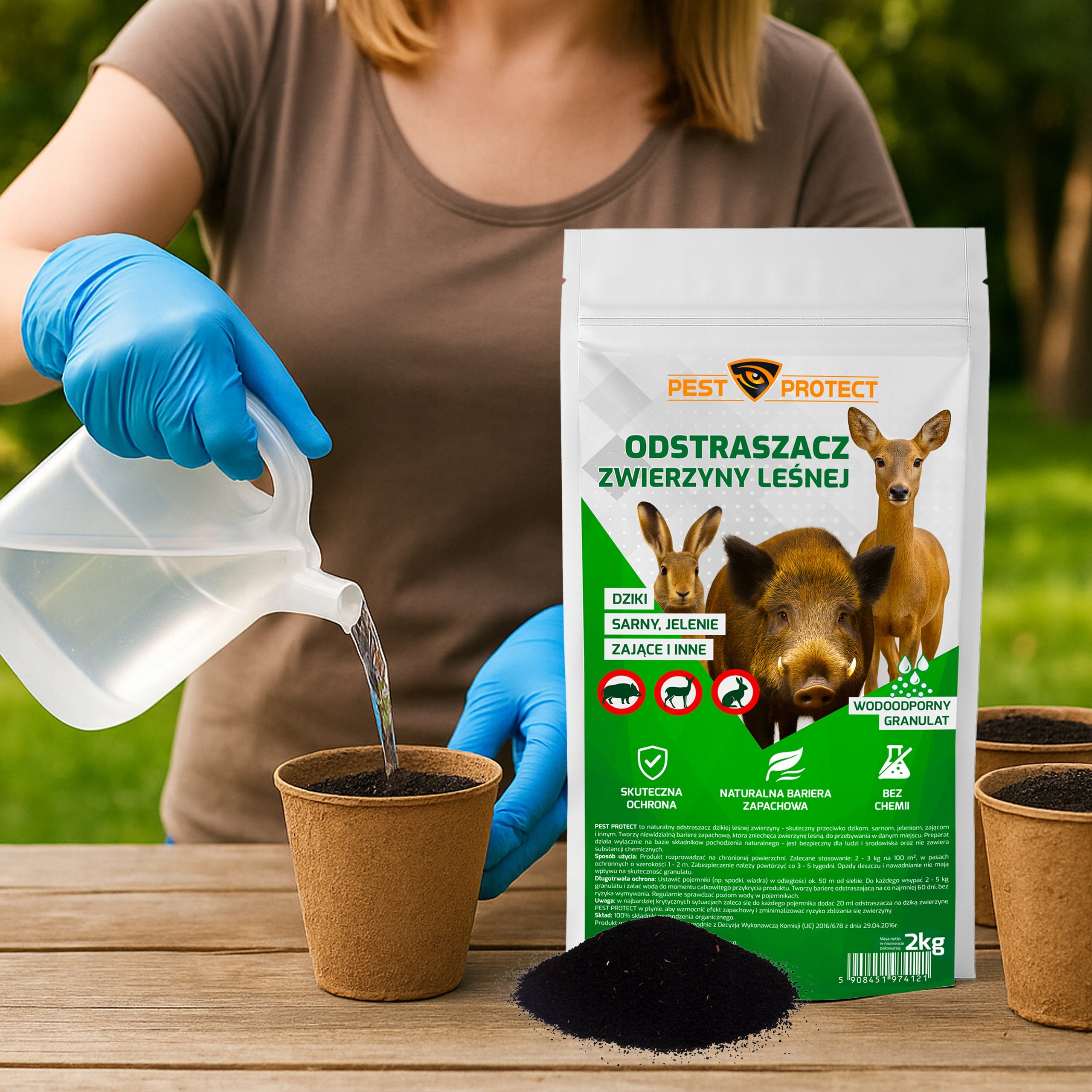 DETERRENT REMEDY FOR WILD BOAR DEER HARE NATURAL GRANULES 2KG Product weight with unit packaging 2 kg