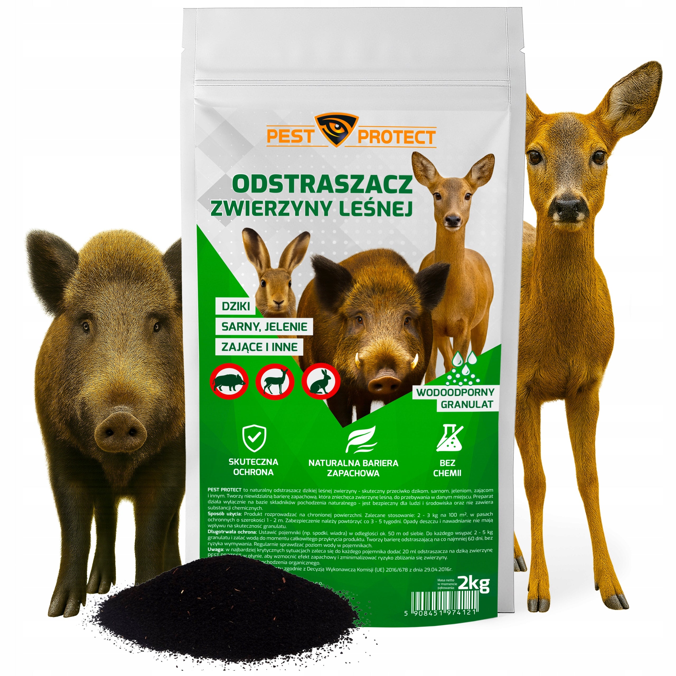 DETERRENT REMEDY FOR WILD BOAR DEER HARE NATURAL GRANULES 2KG