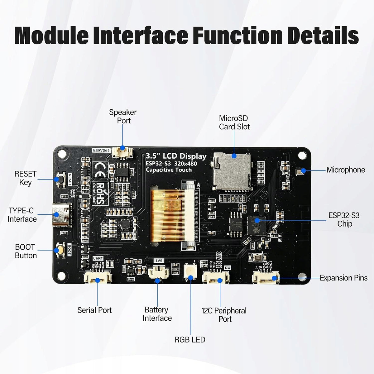 DEVELOPMENT BOARD ESP32S3 35 INCH 320X480 TOUCH AI WI-FI BT MICROCONTROLLER Brand no brand
