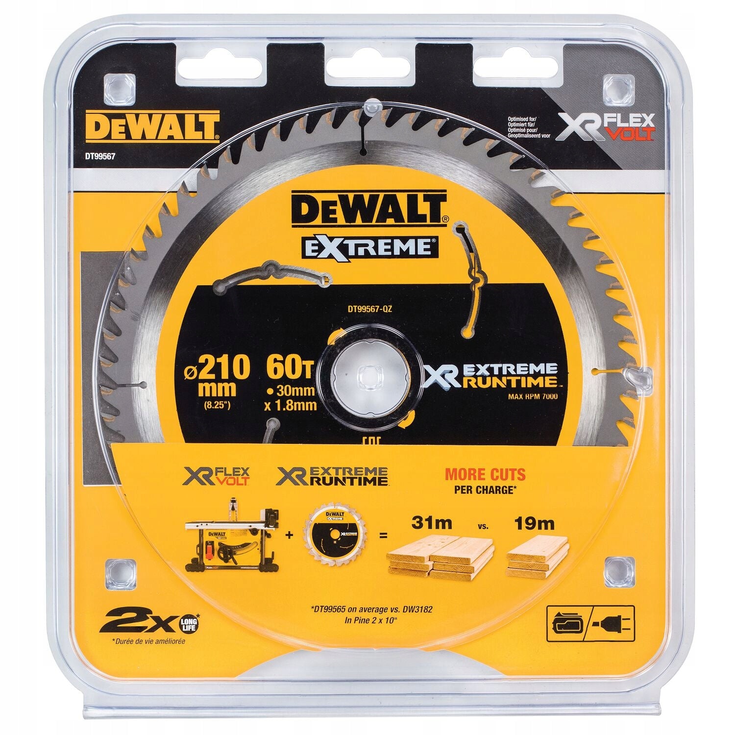 DEWALT DT99567 WOOD CUTTING DISC 210X30X1,8 MM 60T FOR SAW DCS7485 Packaging status original