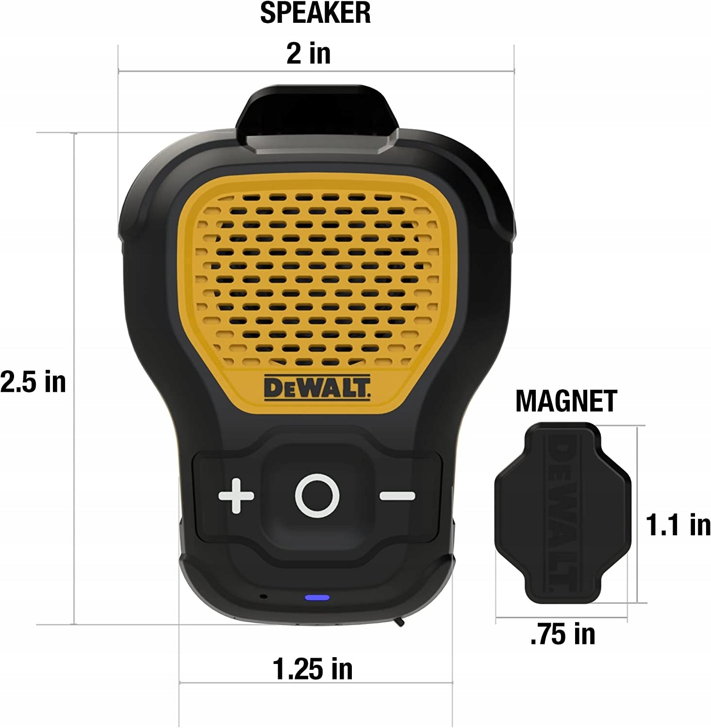 DEWALT MINI BLUETOOTH SPEAKER 5.0 WITH CLIP FOR FIXING DXMA190-1148 DWG Manufacturer code DXMA190-1148-DWG
