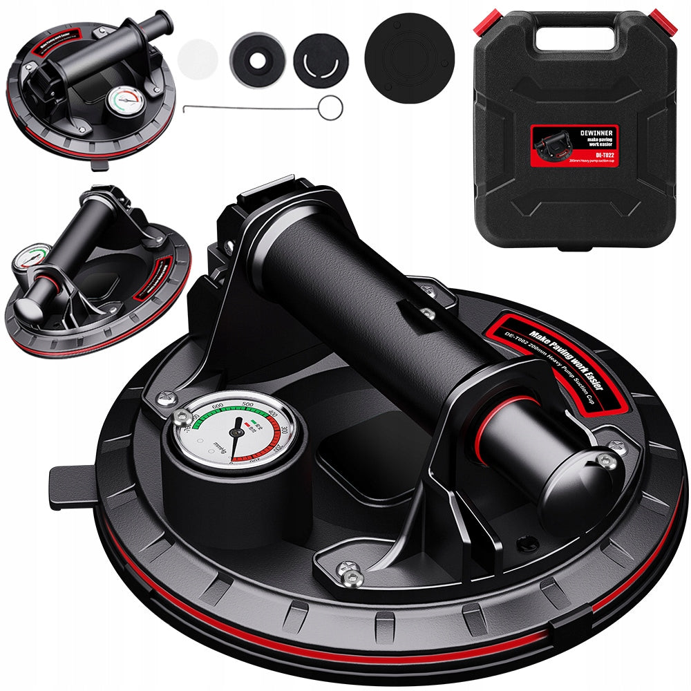 DEWINNER SUCTION CUP 300KG FOR VACUUM PLATES WITH PRESSURE GAUGE PUMP