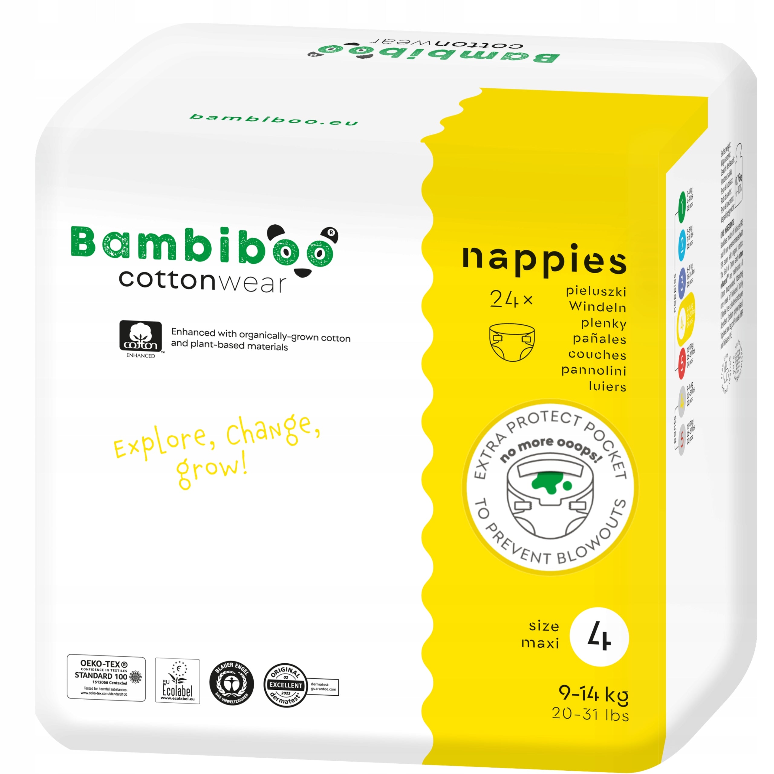 DIAPERS BAMBIBOO DIAPERS COTTONWEAR size4 Disposable MAXI 9-14 kg 24pcs