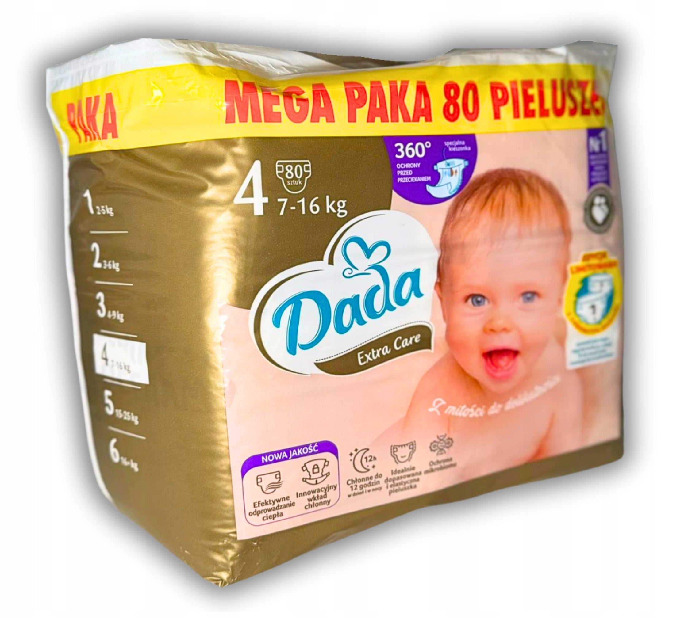 DIAPERS DADA EXTRA CARE MEGAPAKA 80PCS PAMPERS SIZE 4 - 7/16KG + EBOOK EAN (GTIN) 5905567822483