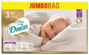DIAPERS DADA EXTRA CARE SIZE 3 106 PCS 4-9 KG