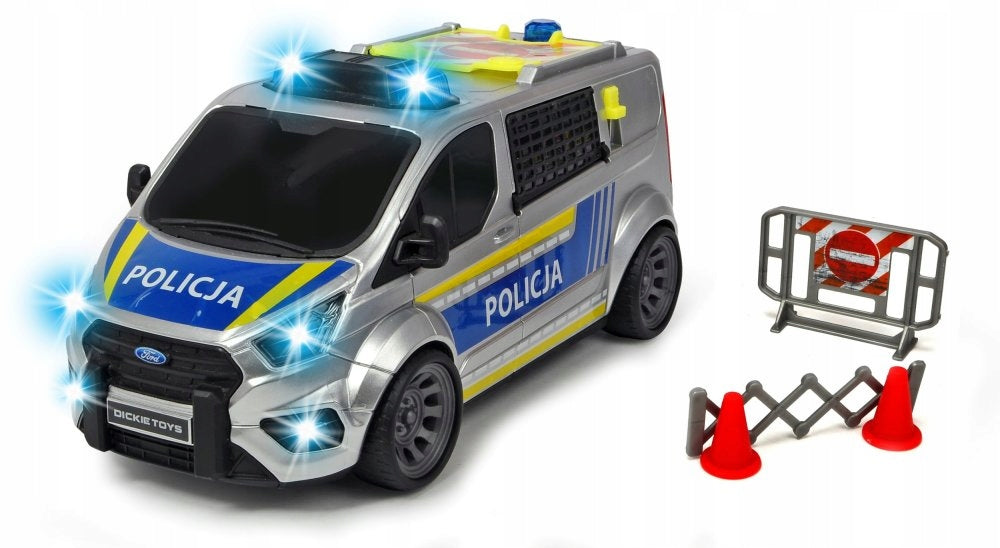 DICKIE Police car FORD TRANSIT 1:18 SOUND Manufacturer code 3715013