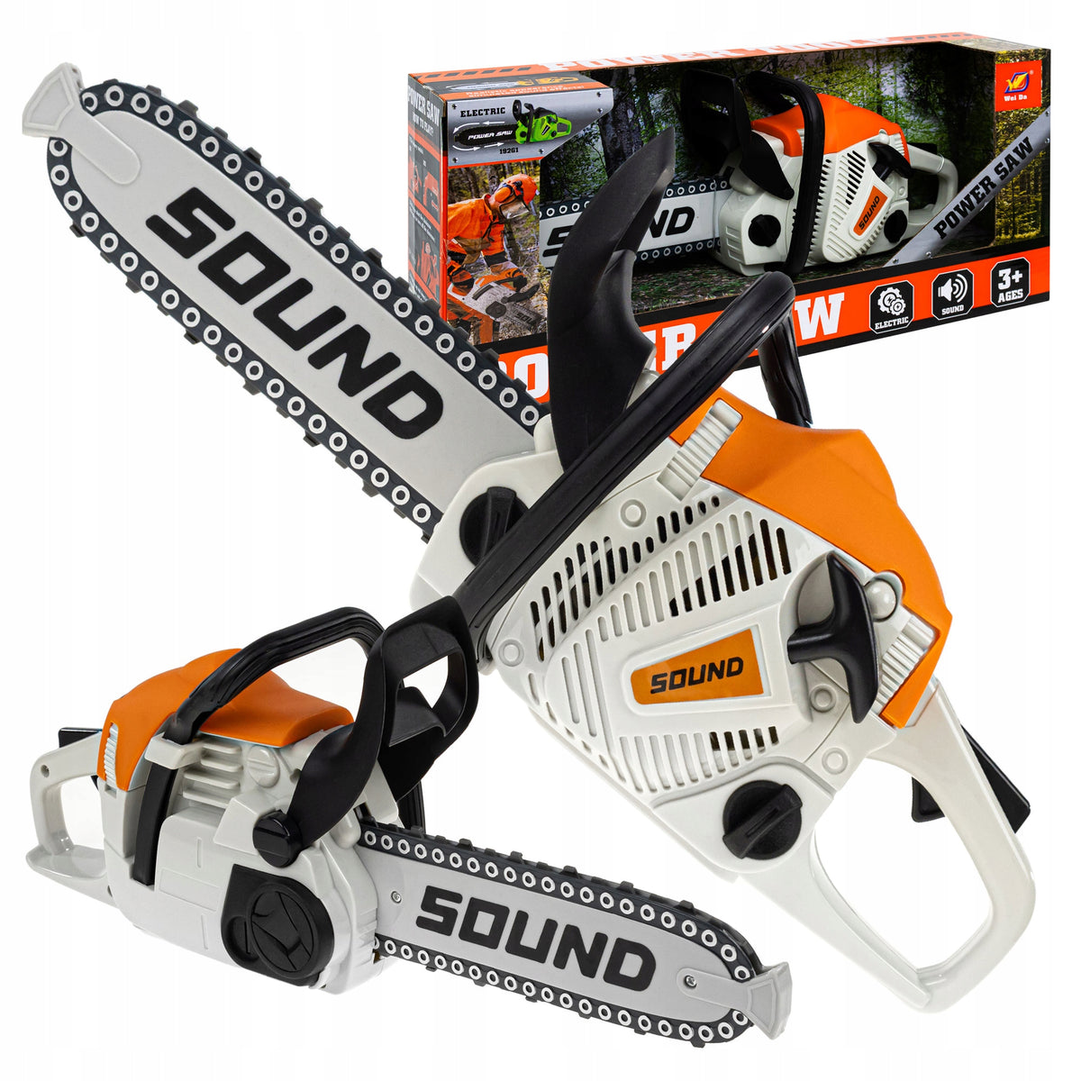 DIESEL CHAINSAW FOR CHILDREN SOUND ROTATING RUBBER CHAIN TOY