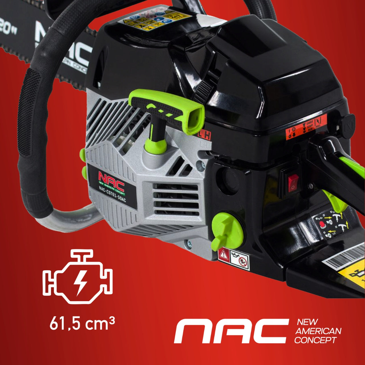 DIESEL CHAINSAW NAC-CST61-50AC 61,5CM3 STRONG 20" 3,3NM Batteries included no