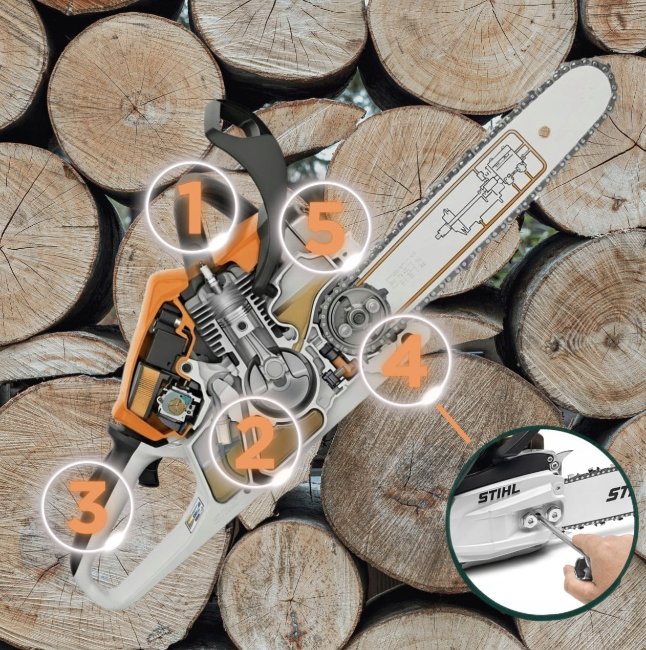 DIESEL CHAINSAW Stihl BRANCH SAW MS 162 1,2 HP SET XXL Manufacturer code 1148 011 3020