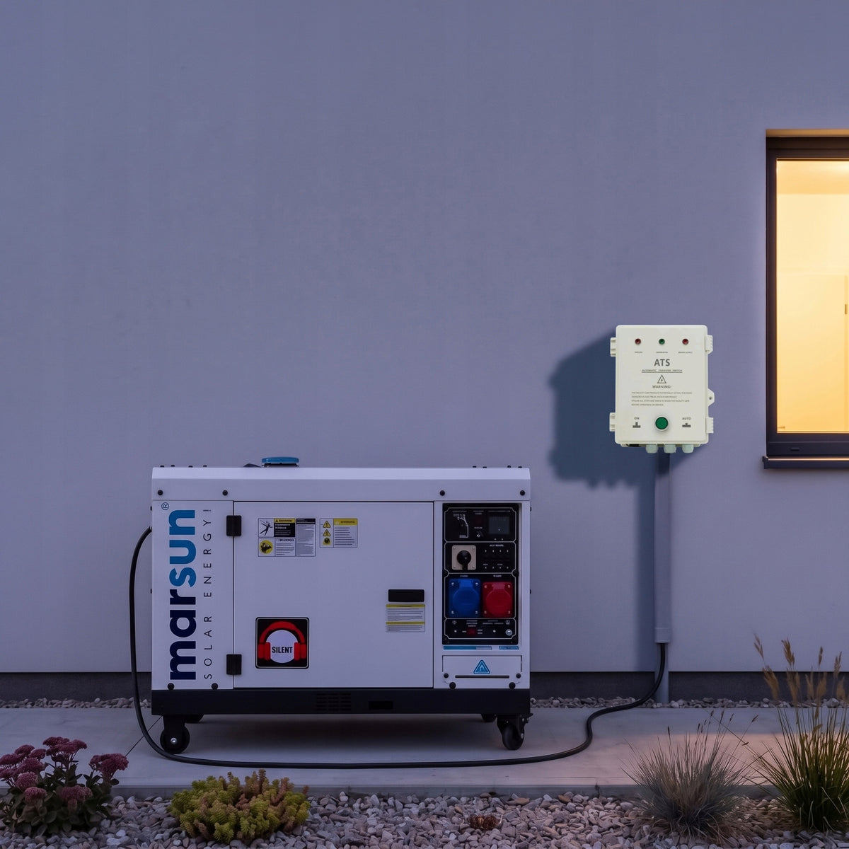 DIESEL GENERATOR SET 10KW MARSUN WITH ATS MAX POWER 1F FOR INVERTER Manufacturer code MVD10A