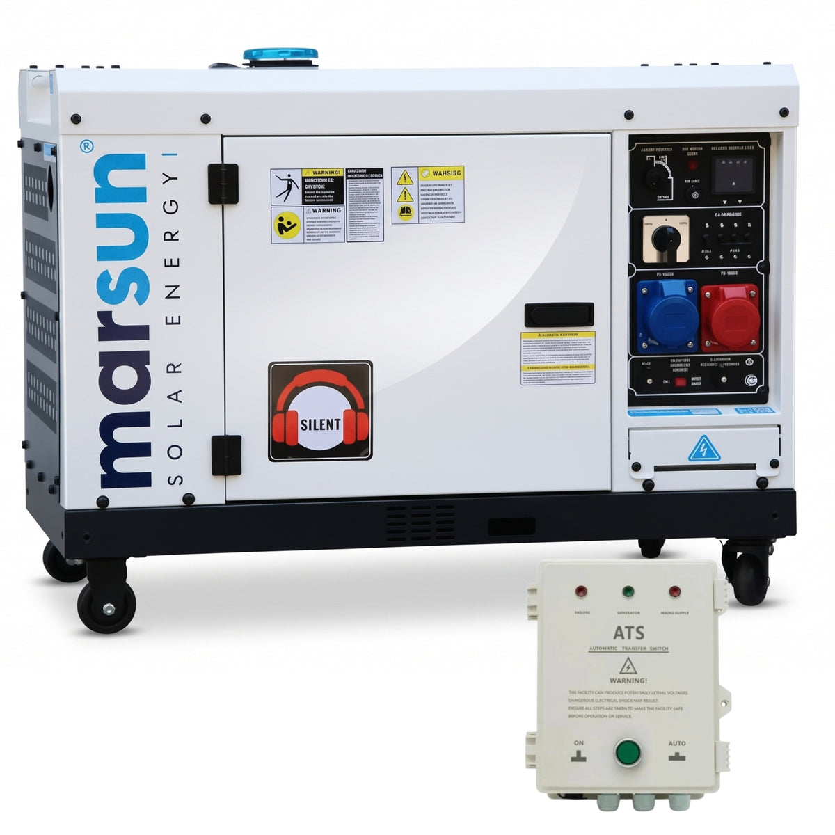 DIESEL GENERATOR SET 10KW MARSUN WITH ATS MAX POWER 1F FOR INVERTER