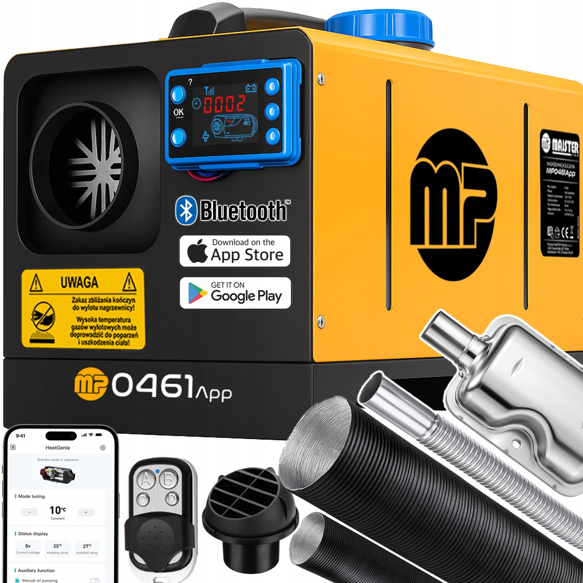 DIESEL HEATER 9KW WEBASTO MP0461 BLUETOOTH 12V 24V 230V OIL