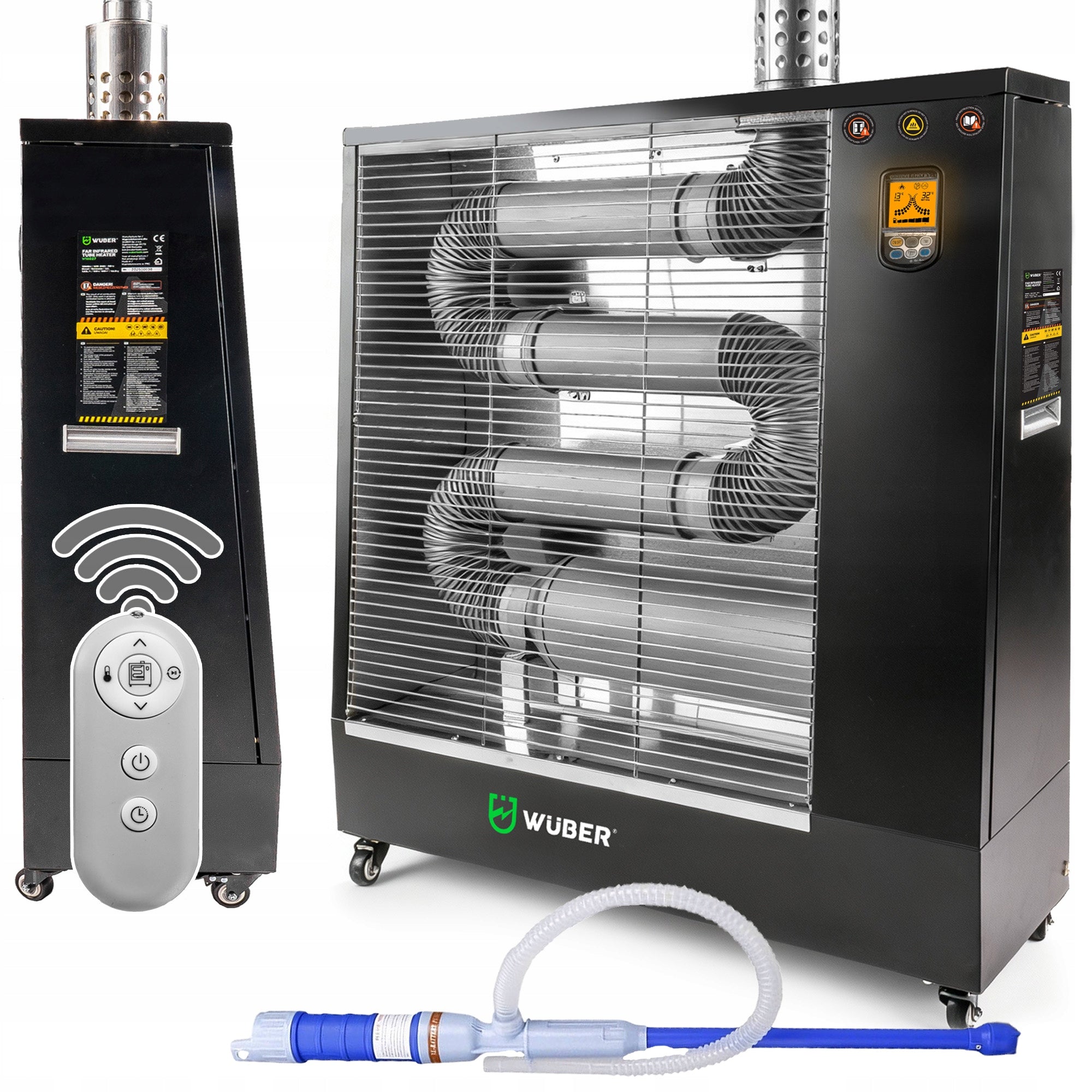 DIESEL INFRARED OIL HEATER POWER 13KW LCD EXHAUST GAS DRAINAGE