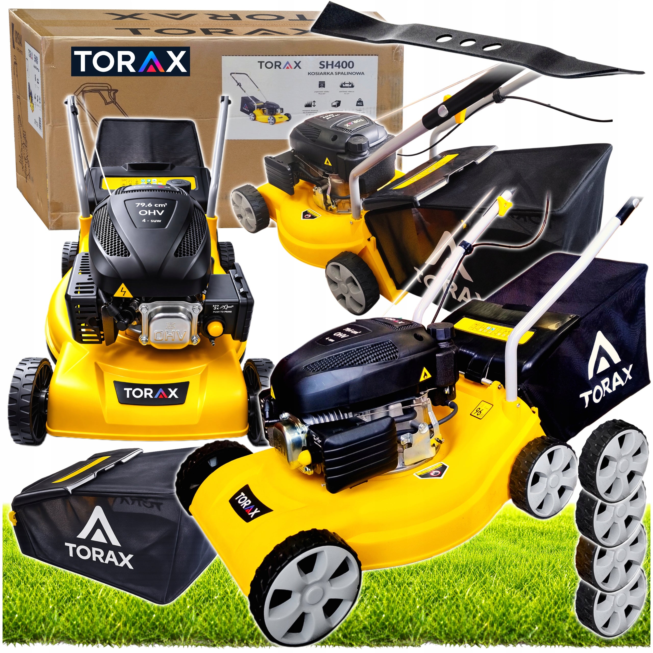 DIESEL MOWER 4KM 41cm FOR GRASS BASKET STRONG LIGHT MANEUVERABLE ADJUSTMENT