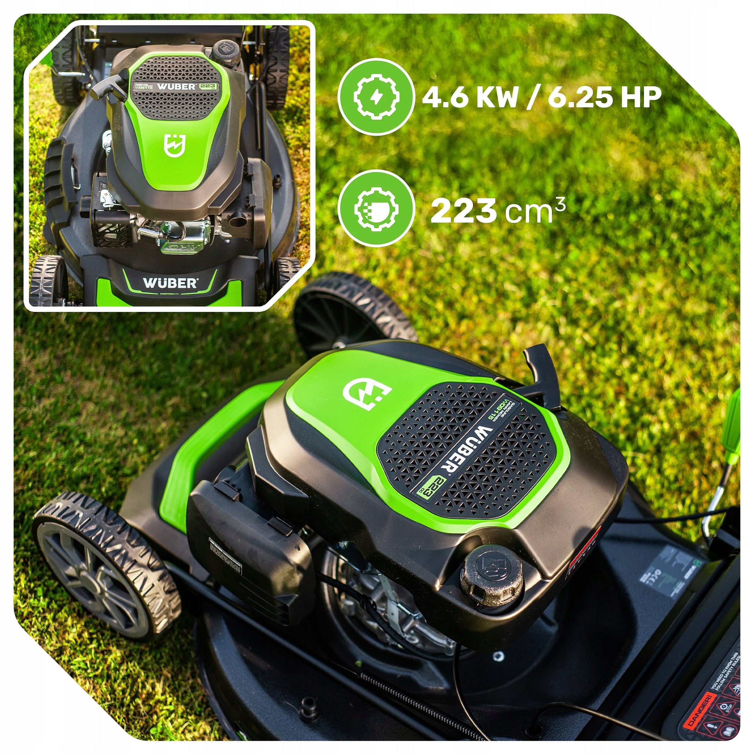 DIESEL MOWER DRIVE MULCH. STRONG 6,25KM BUTTON START 53CM + OIL 4IN1 PRO Manufacturer code W09115 KOSIARKA SPALINOWA DO TRAWY 53CM MOCNA