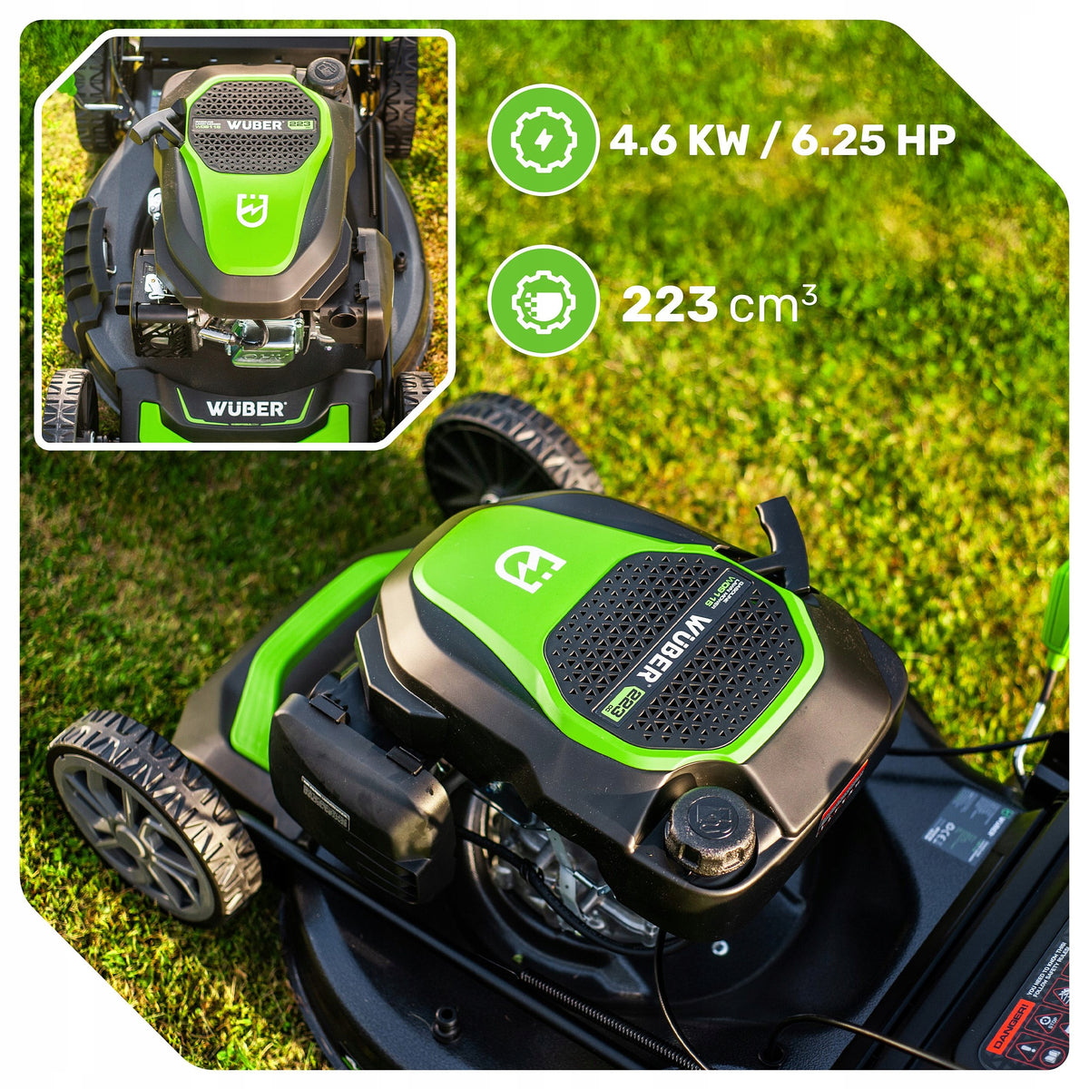 DIESEL MOWER DRIVE MULCH. STRONG 6,25KM BUTTON START 53CM + OIL 4IN1 PRO Manufacturer code W09115 KOSIARKA SPALINOWA DO TRAWY 53CM MOCNA