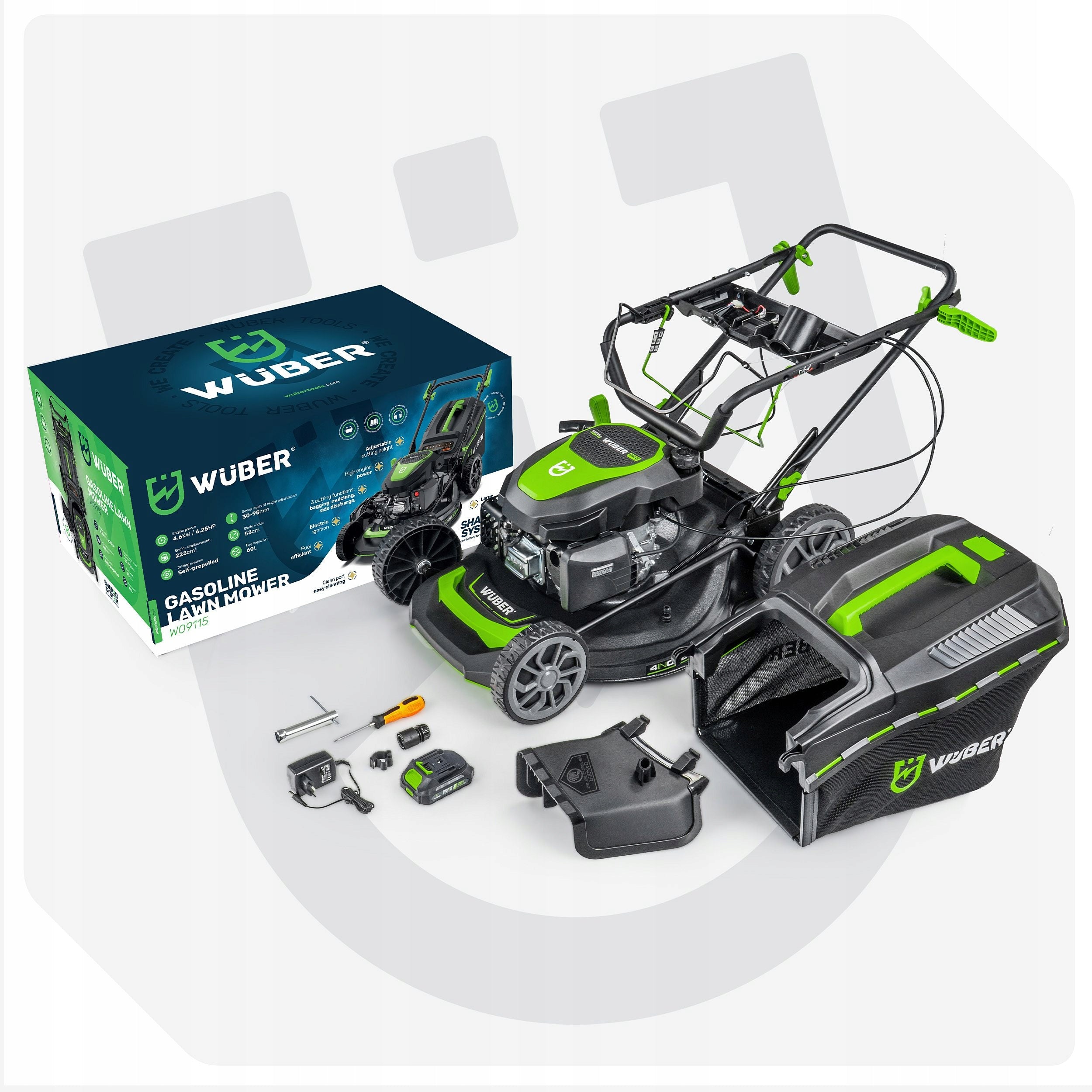 DIESEL MOWER DRIVE MULCH. STRONG 6,25KM BUTTON START 53CM + OIL 4IN1 PRO Packaging status original