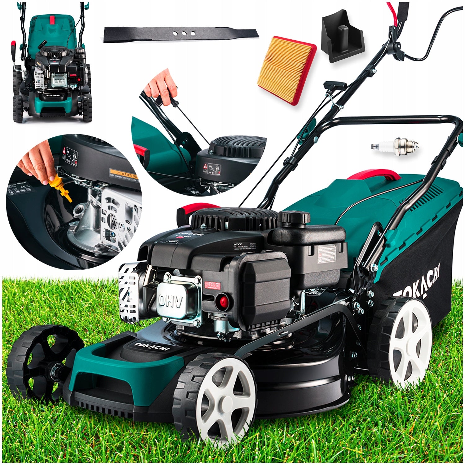 DIESEL MOWER WITH DRIVE 41cm RETURNABLE 139CC LONCIN BASKET 50L MULCHING