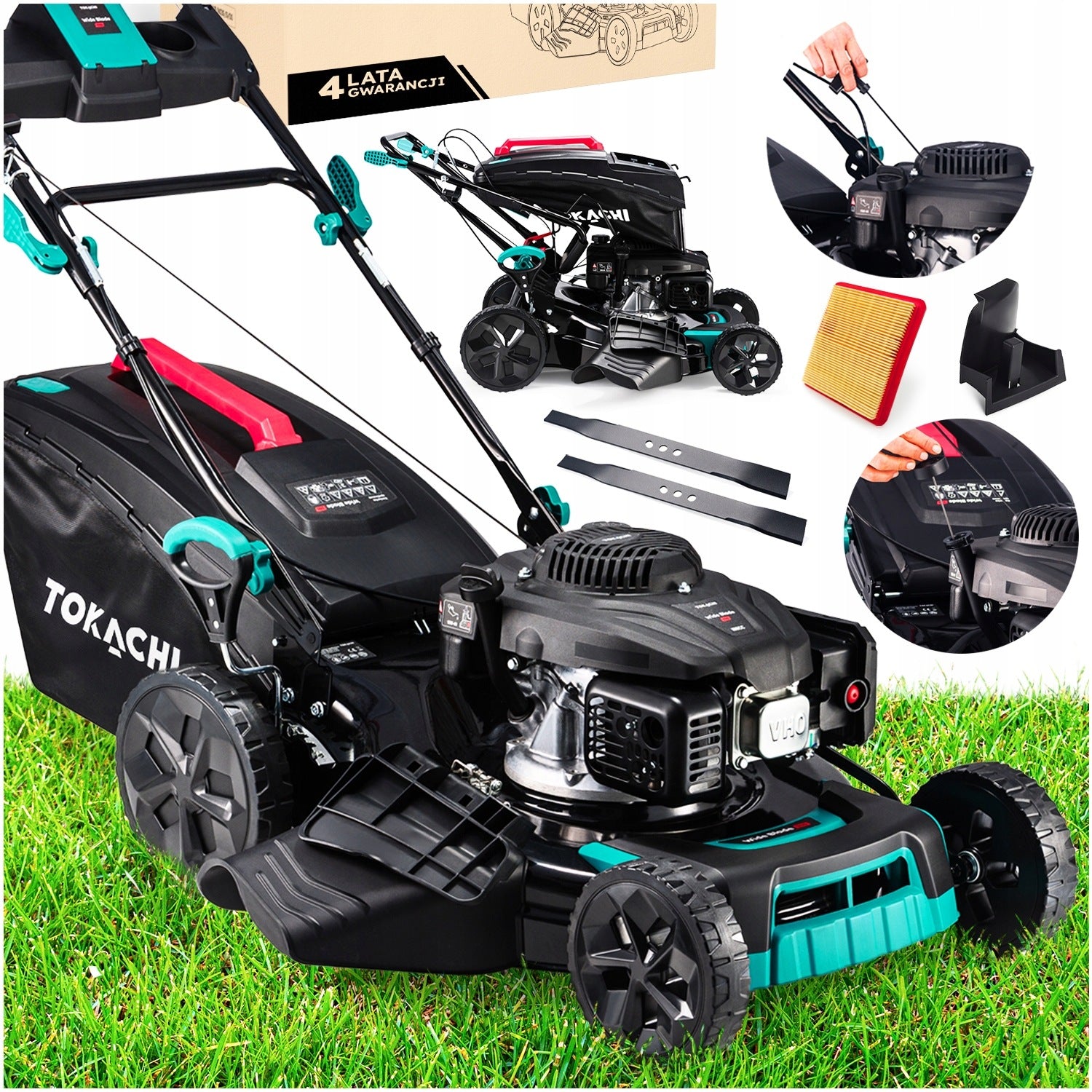 DIESEL MOWER WITH DRIVE 53CM ENGINE LONCIN OHV 196cc MOST POWERFUL 9in1
