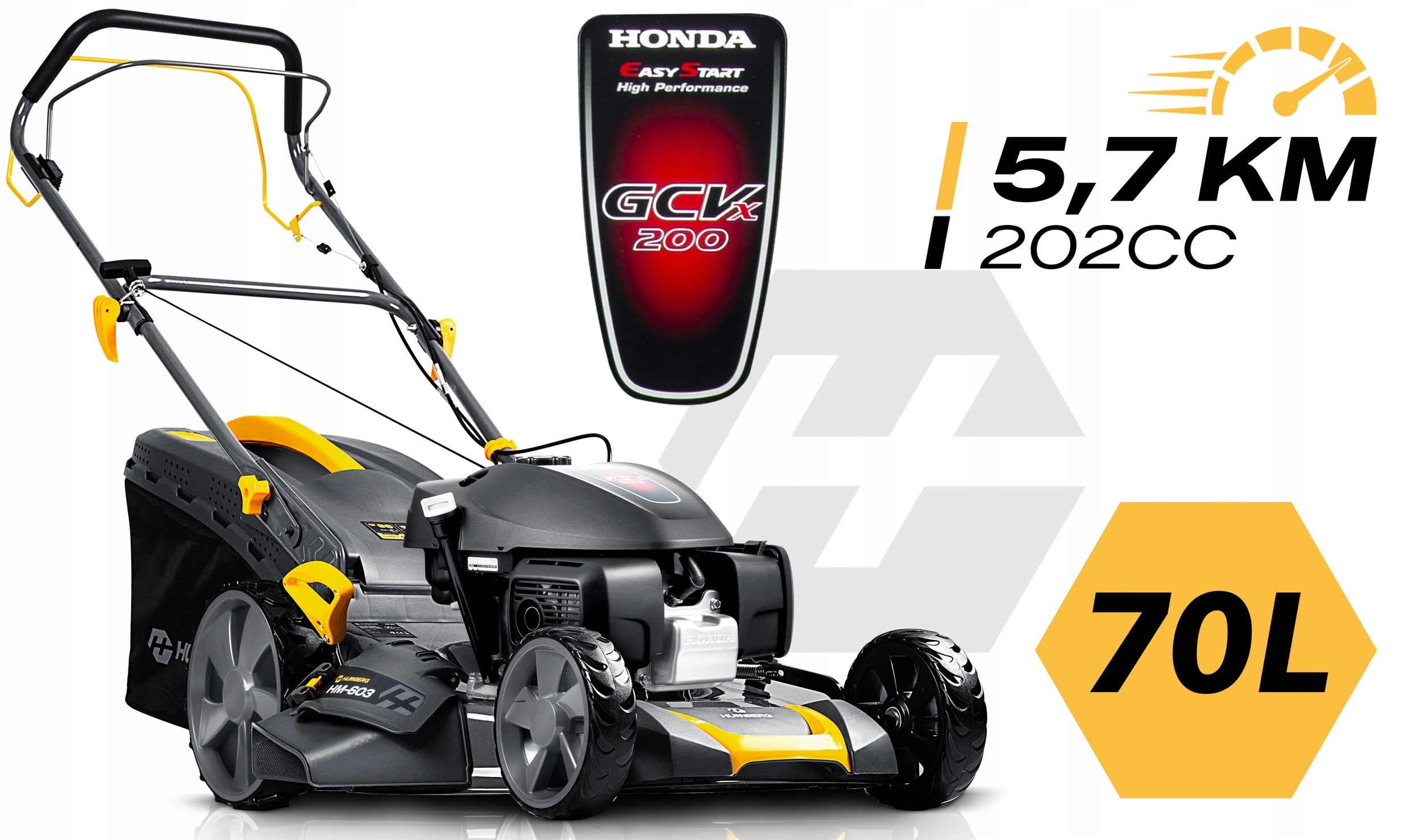 DIESEL MOWER WITH DRIVE HONDA 5,7KM 51cm BASKET 70L 202cc HUMBERG + OIL Manufacturer code 560300Z