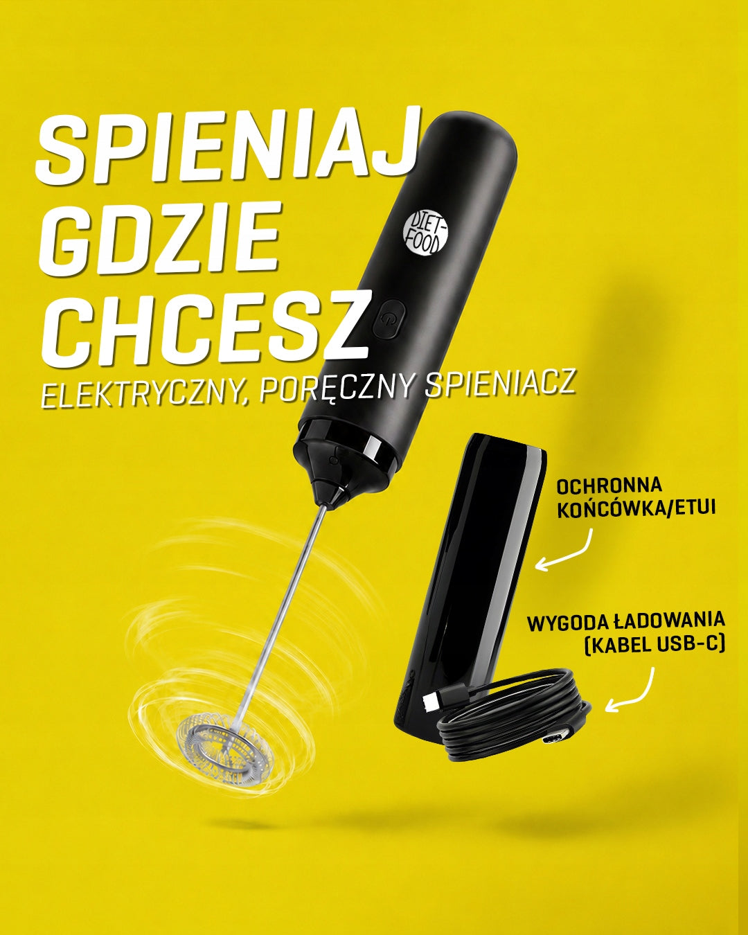 DIET-FOOD MILK FROTHER - USB-C Electric Foamer Brand no brand