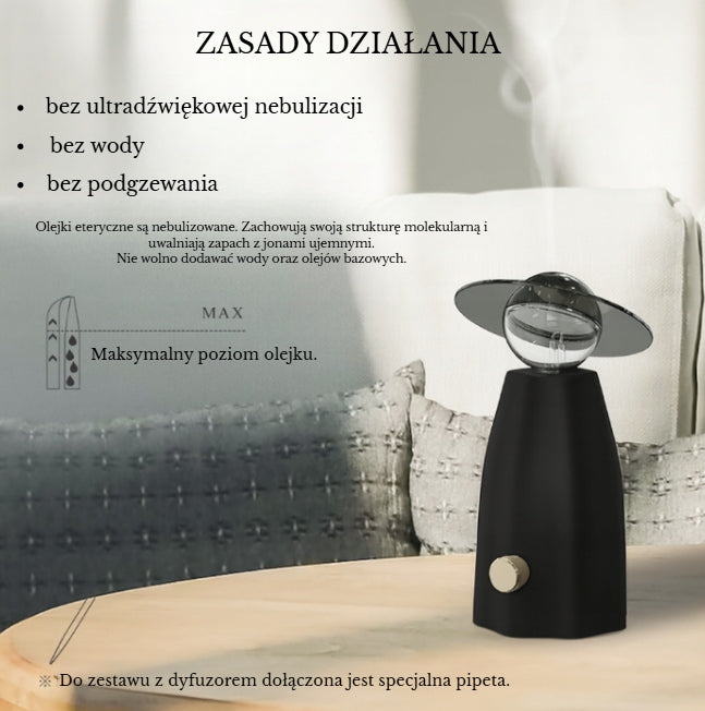 DIFFUSER ANHYDROUS NEBULIZER FOR FRAGRANCE ESSENTIAL OILS PREMIUM GIFT Manufacturer code dyfuzor nebul