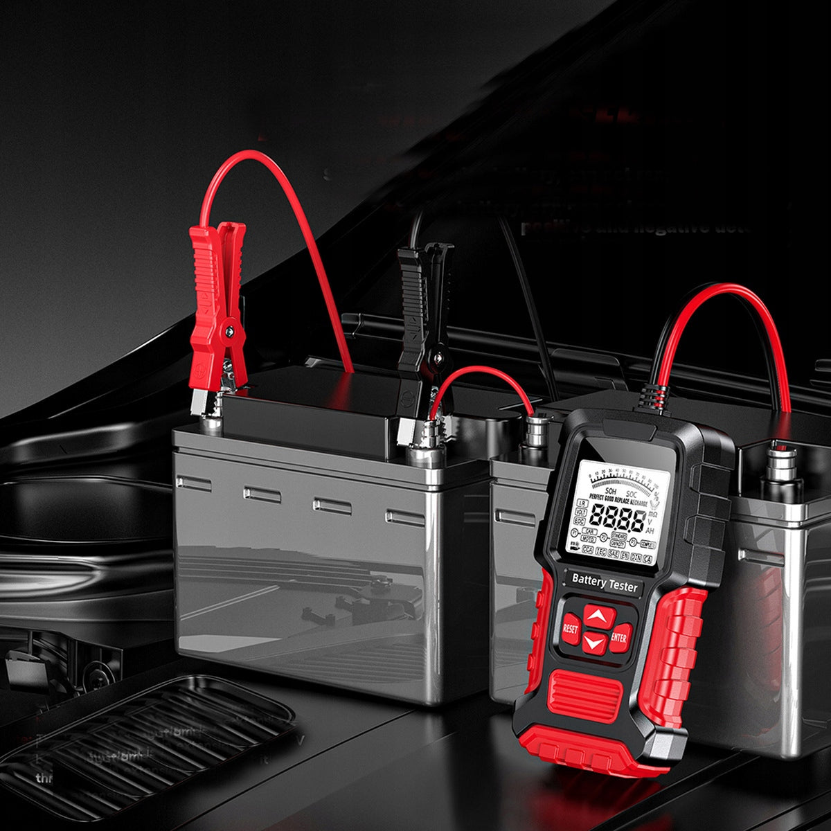 DIGITAL BATTERY TESTER 12V 24V FOXSUR FBT-300 3Ah - 200Ah Brand Foxsur