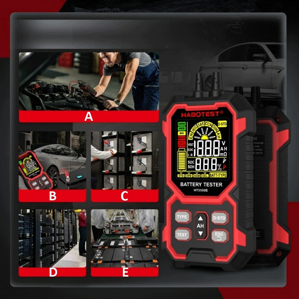 DIGITAL BATTERY TESTER STD EFB AGM GEL 12V/24V LCD VOLTMETER Manufacturer code HT3500E