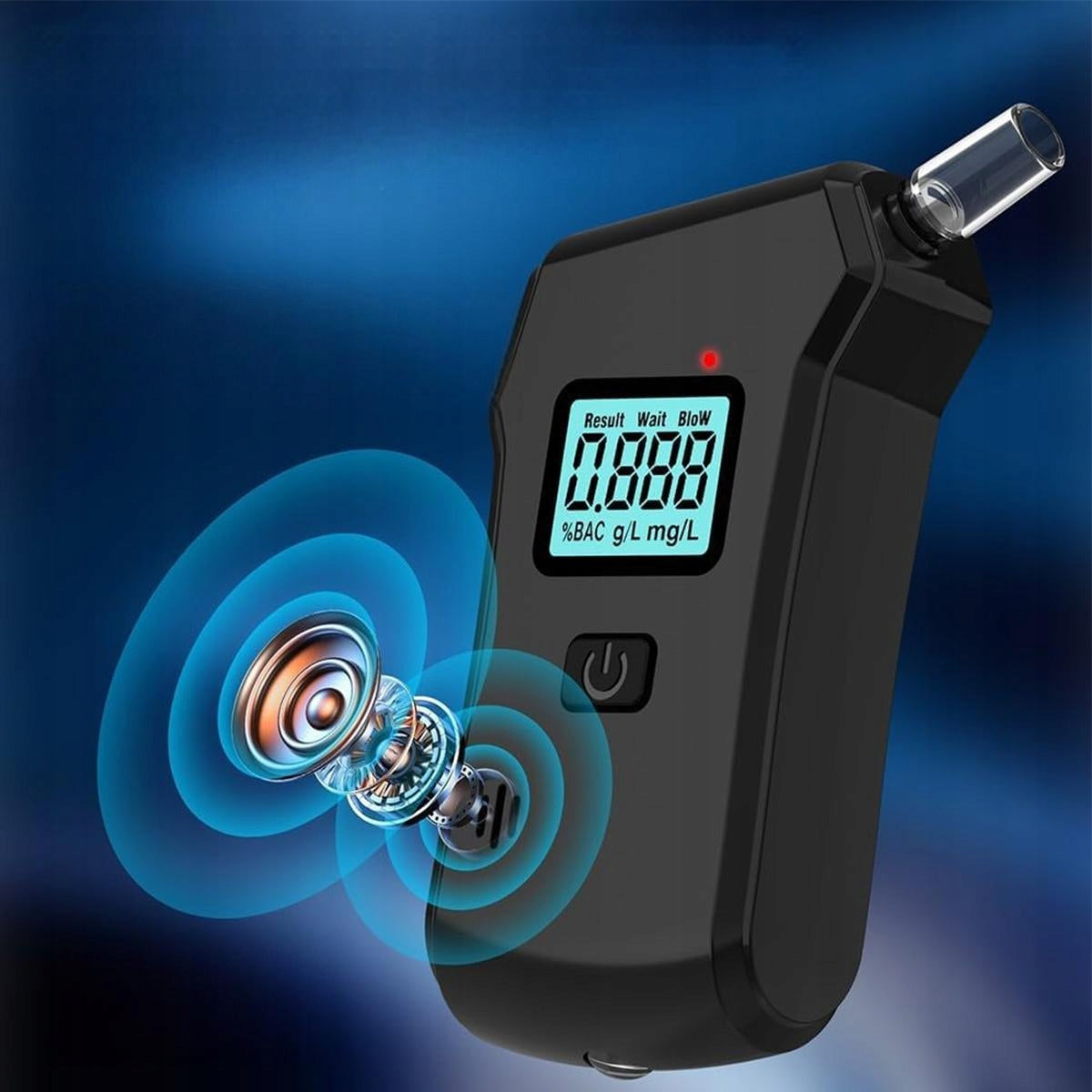 DIGITAL BREATHALYZER WITH 20 MOUTHPIECES, POLICE ALCOHOL METER WITH LCD SCREEN Model 4037125906500
