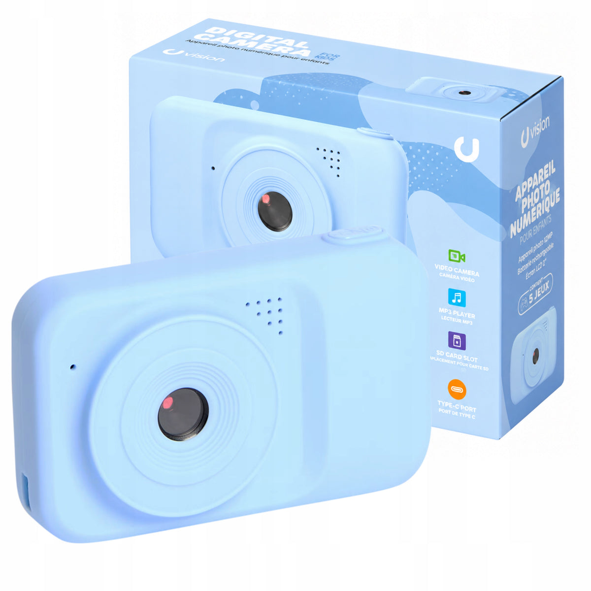 DIGITAL CAMERA FOR CHILDREN BLUE CAMERA WITH GAMES MP3 12 MP PLAYER