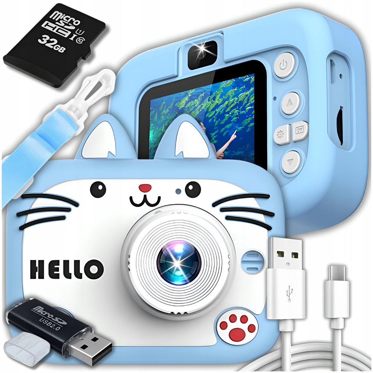 DIGITAL CAMERA FOR CHILDREN CAMERA GAME TOY 40Mpx+32GB CARD