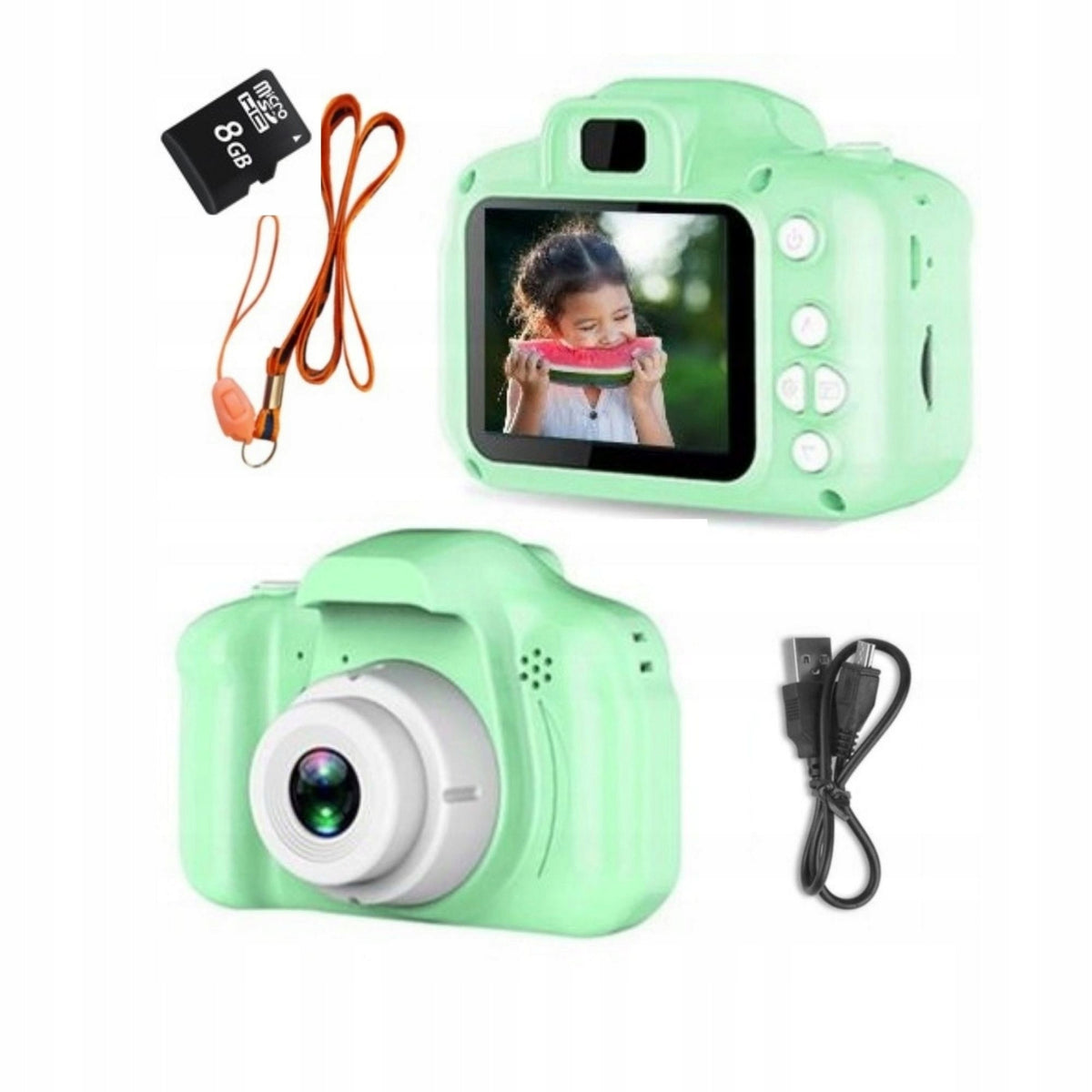 DIGITAL CAMERA FOR CHILDREN Children Photographic + Lanyard green Brand no brand