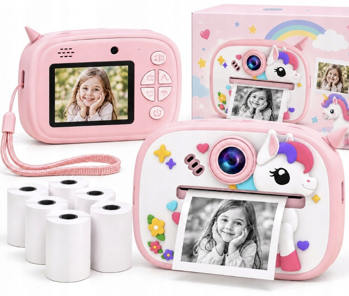 DIGITAL CAMERA FOR CHILDREN INSTANT PRINT MINI PRINTER 12 ROLLS