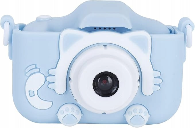 DIGITAL CAMERA FOR CHILDREN KITTEN BLUE 1080P 2" CARD 32GB CASE BAG Manufacturer code aparat dla dziec