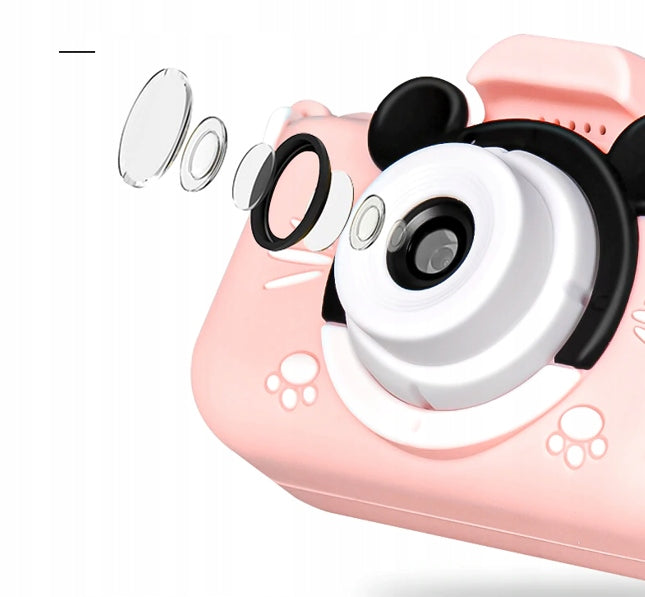 DIGITAL CAMERA FOR CHILDREN PINK KITTEN CARD 32Gb + LANYARD Color pink